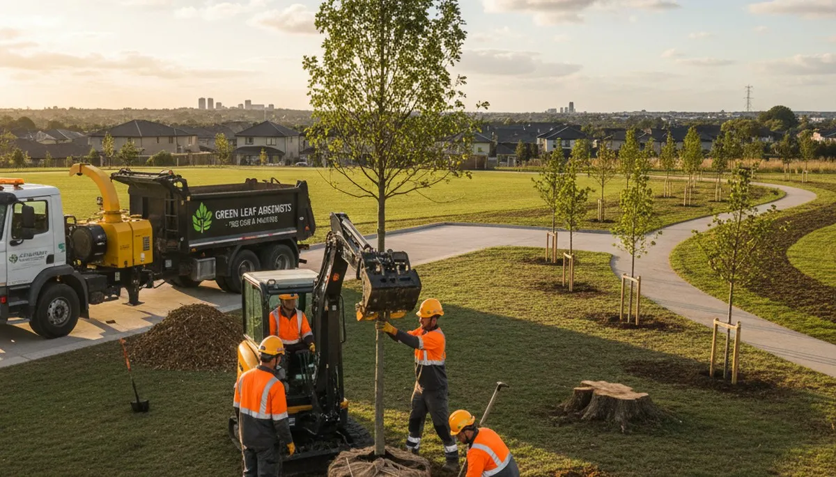 Arborists planting new trees in Boston MA for Chop Chop Tree’s expert tree planting service