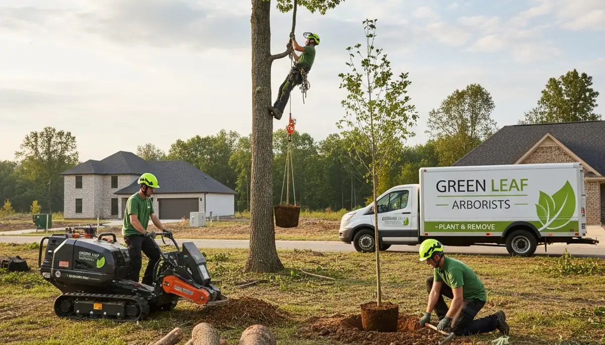Arborist planting new tree in Boston MA yard for Chop Chop Tree professional tree services